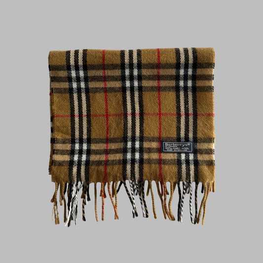 90s Burberry Lambswool Nova Check Scarf