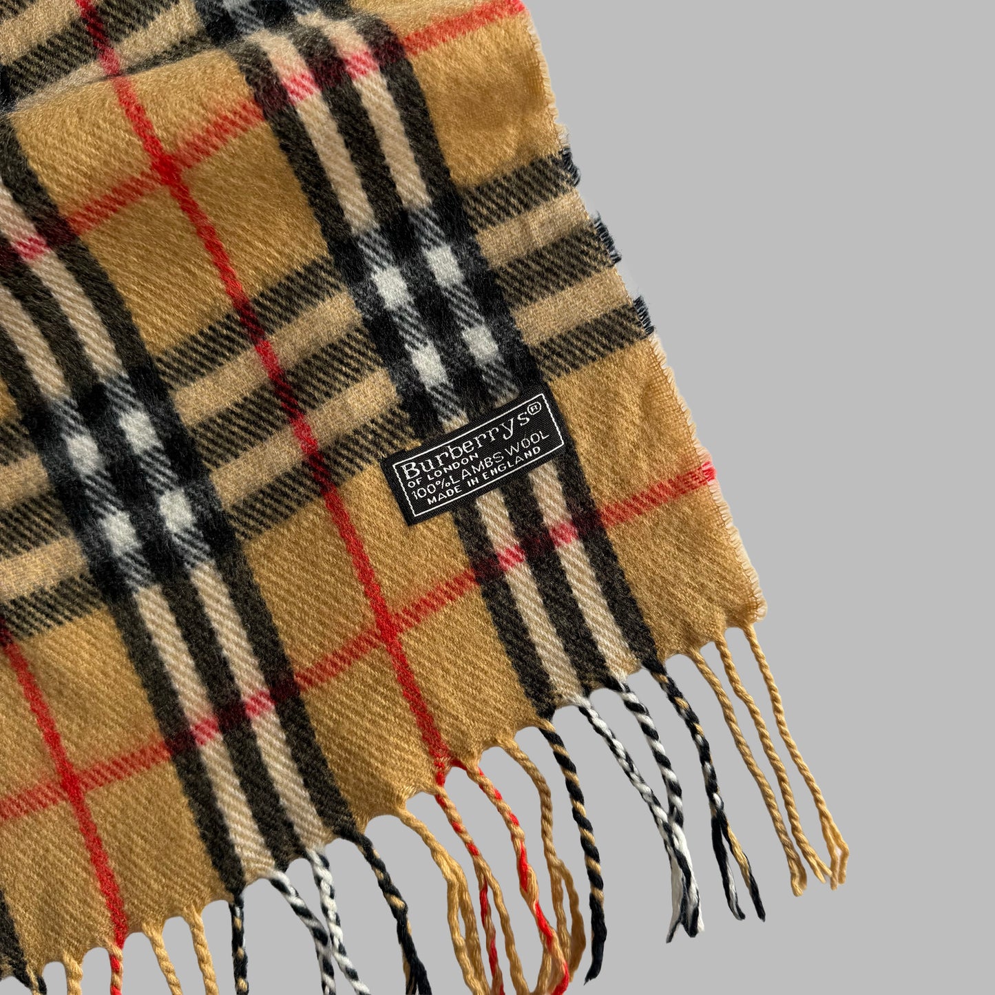 90s Burberry Lambswool Nova Check Scarf