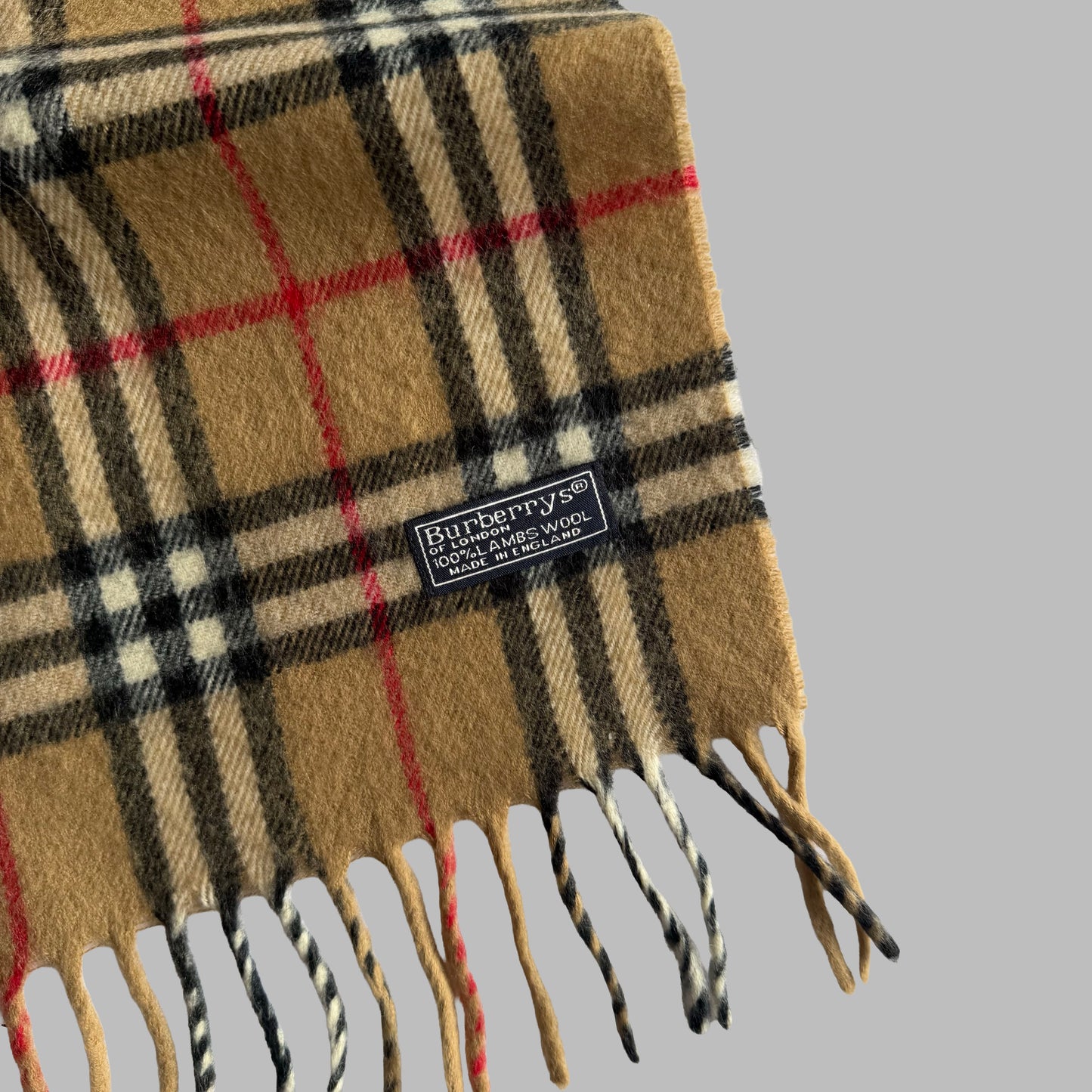 90s Burberry Lambswool Nova Check Scarf