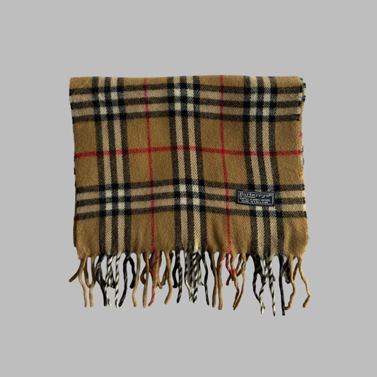 90s Burberry Lambswool Nova Check Scarf