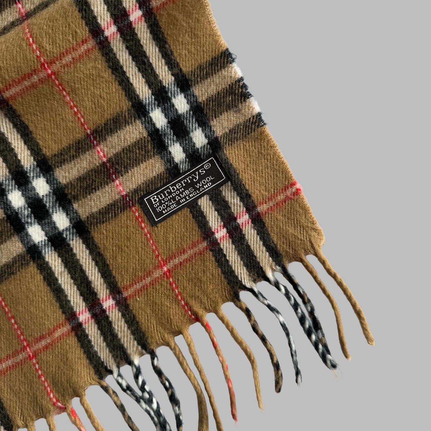 90s Burberry Lambswool Nova Check Scarf