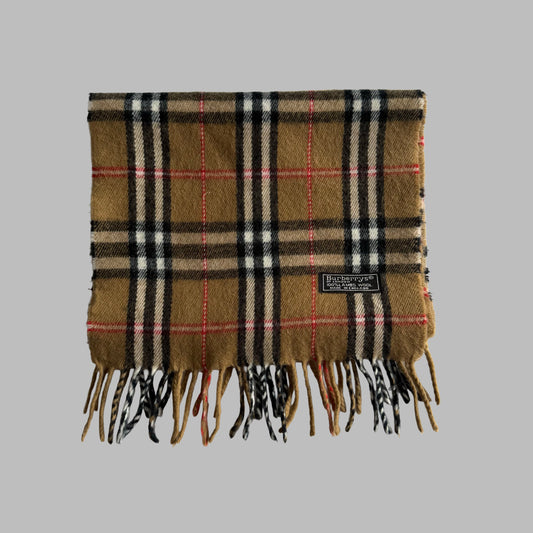 90s Burberry Lambswool Nova Check Scarf