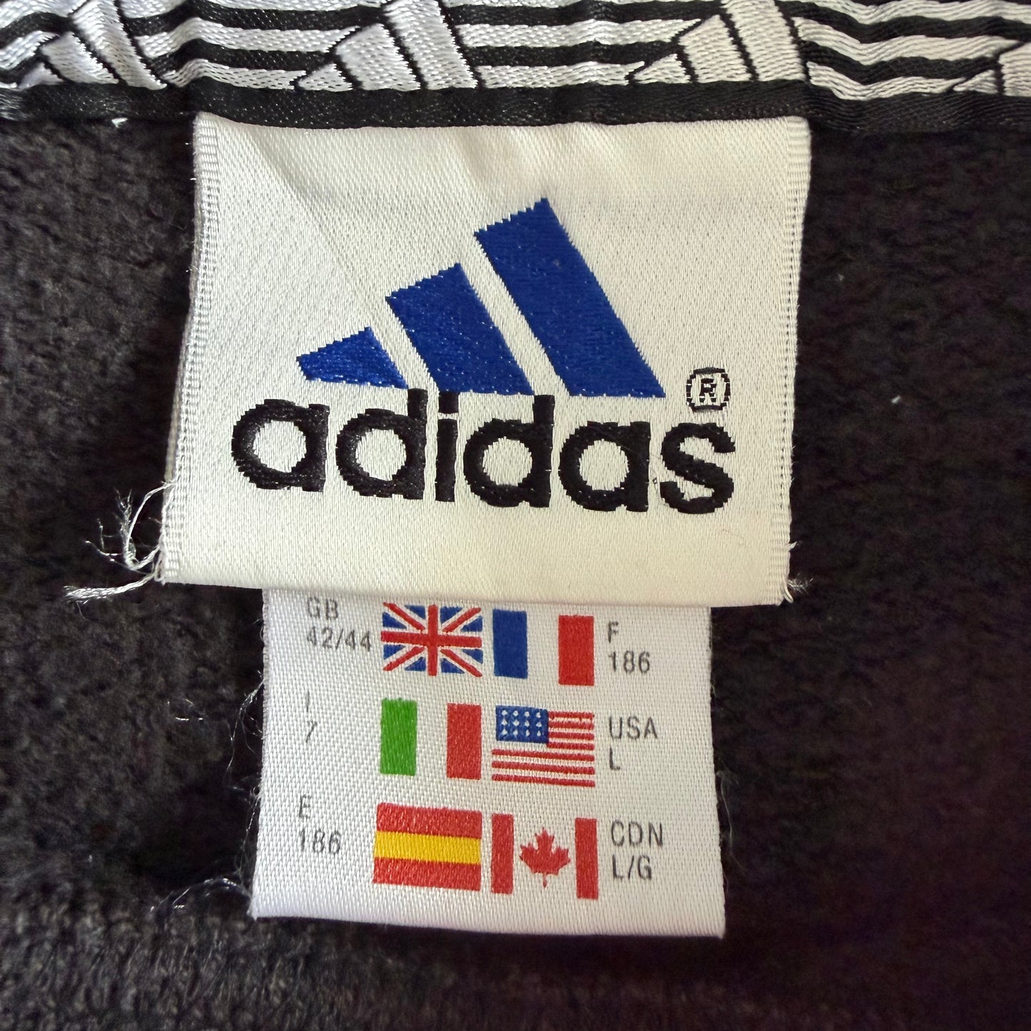 90s Adidas Three Stripe Sweatshirt - Large