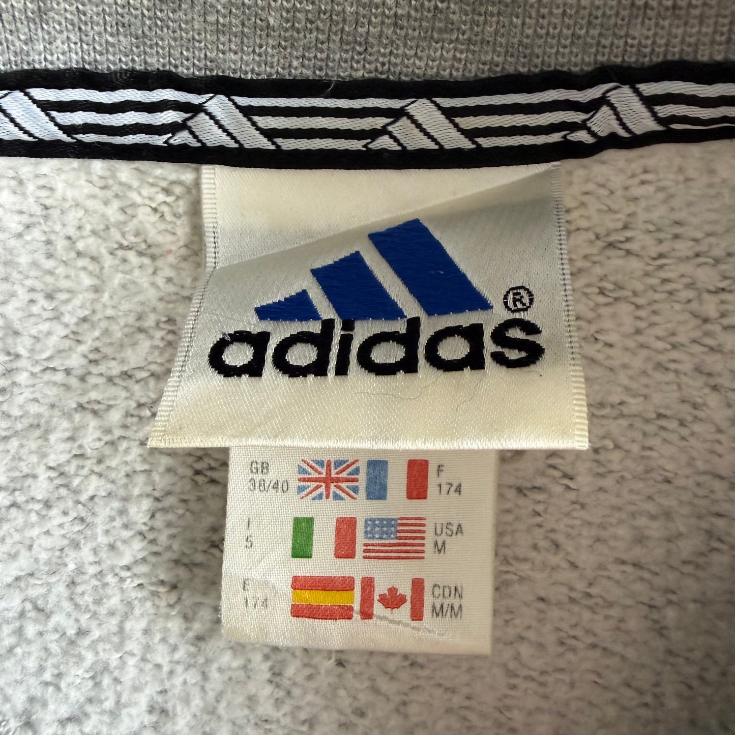 90s Adidas Three Stripe Sweatshirt - Large