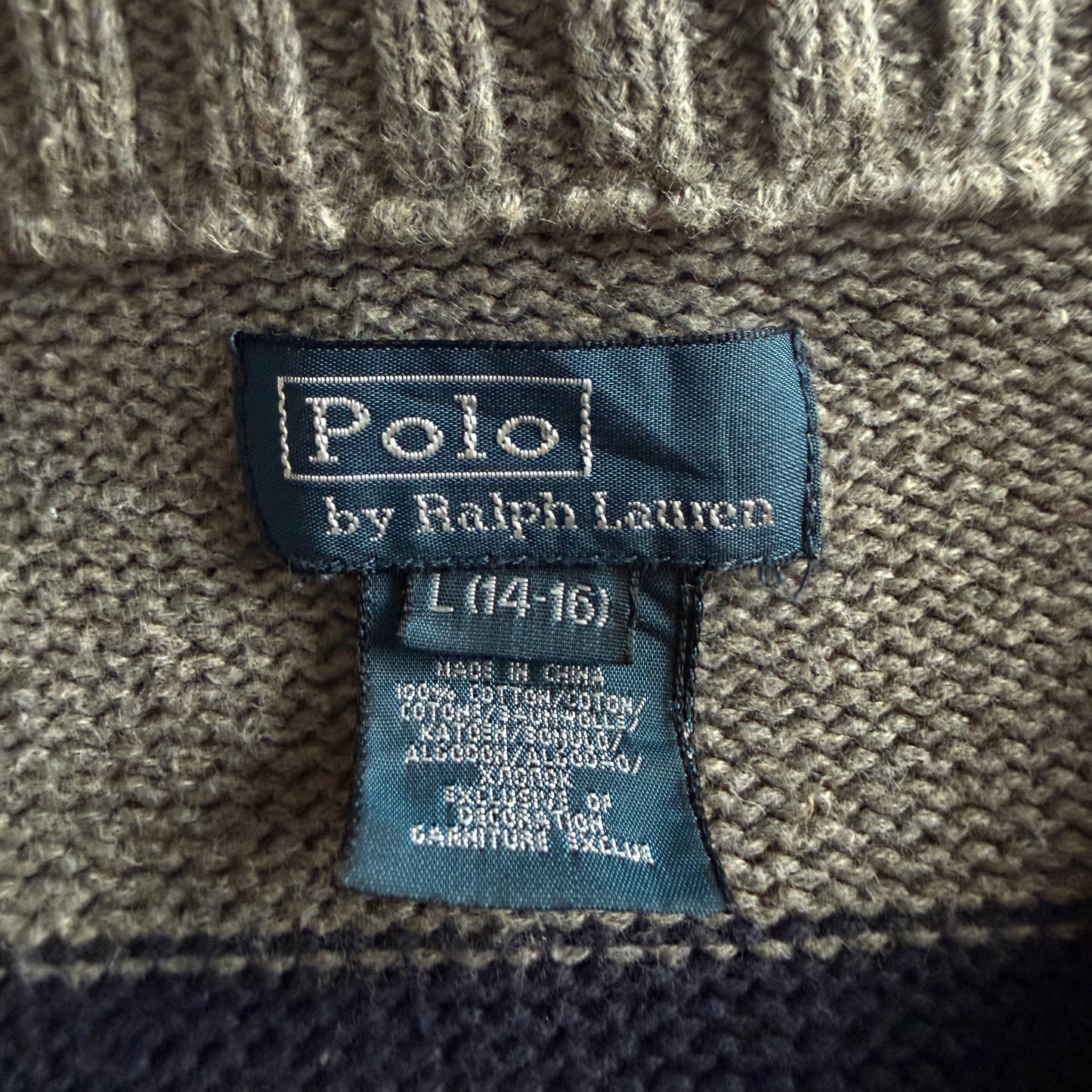 90s Polo Ralph Lauren Striped Quarter Zip - S