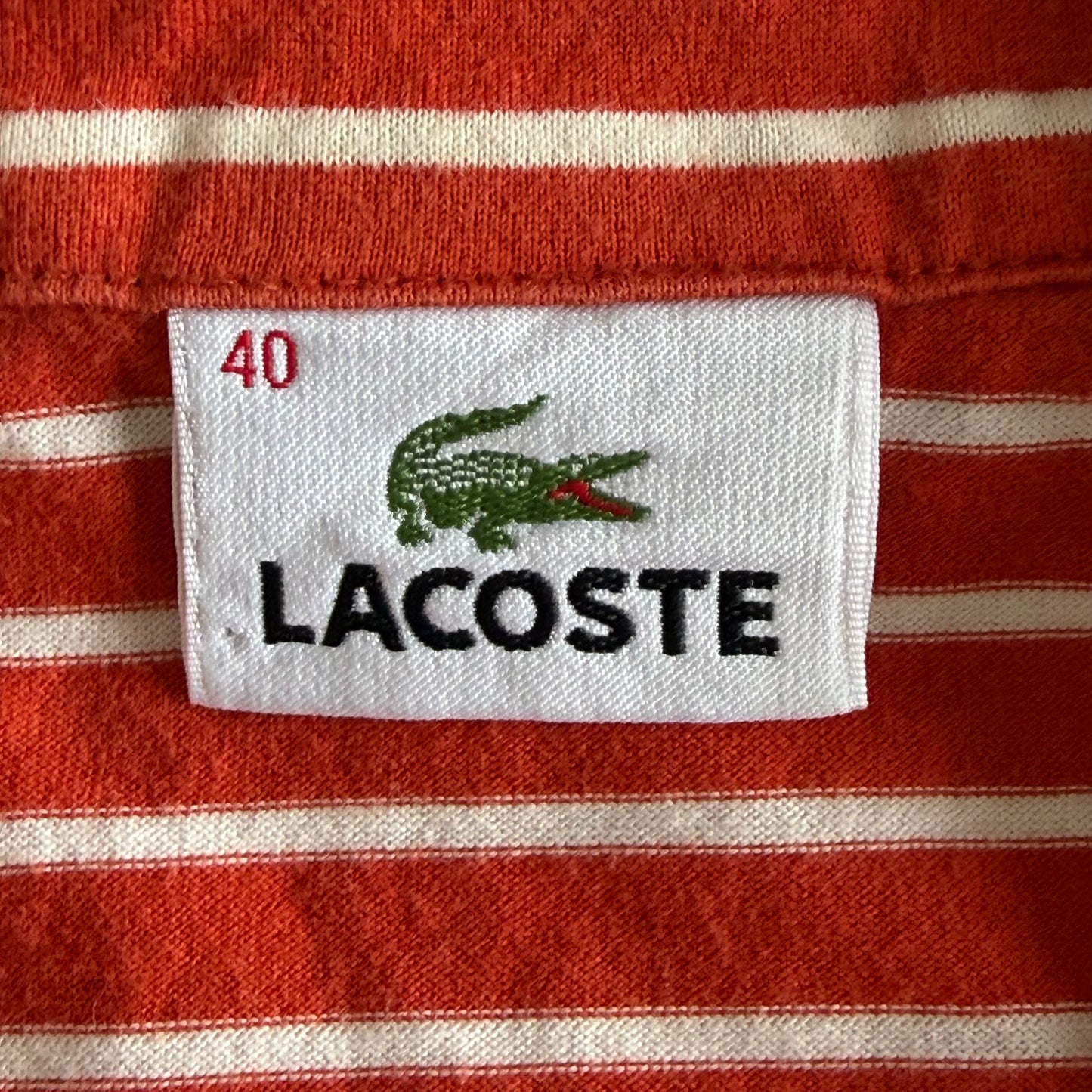 Y2K Lacoste Striped Polo Top - M
