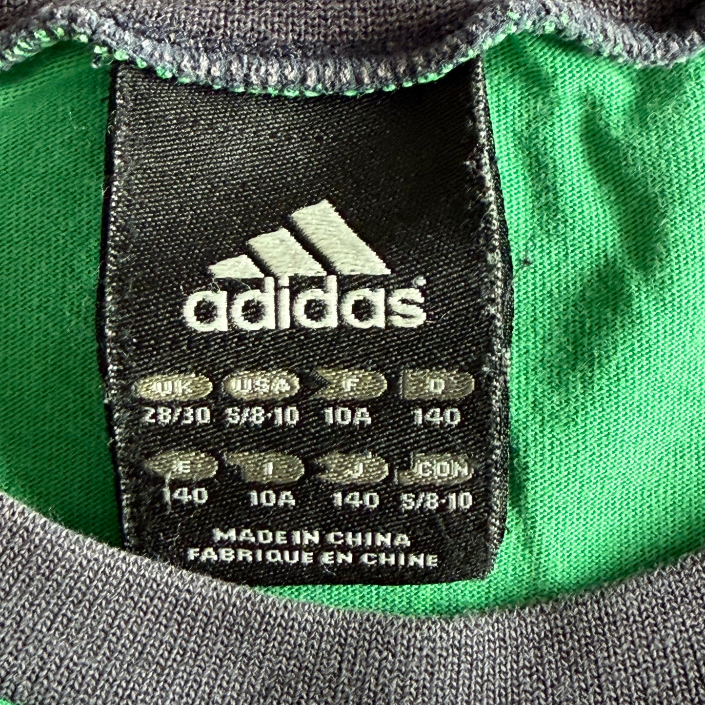 Y2K Adidas Ringer Spell Out Baby Tee - S