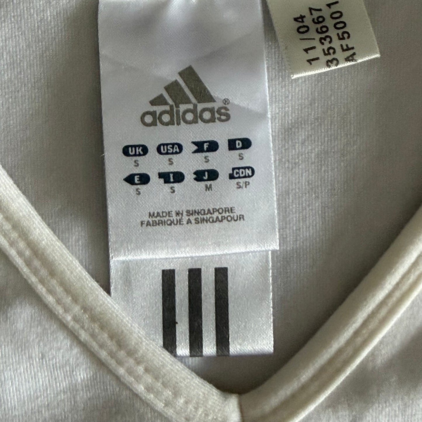 Y2K Adidas Three Stripe V-Neck Activewear Tank - S