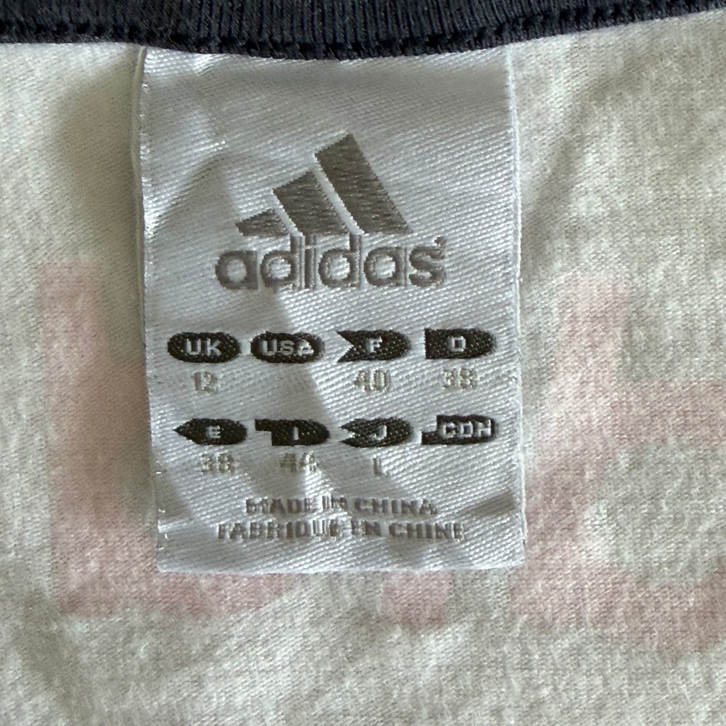 Y2K Adidas Striped Spell Out Baby Tee - L