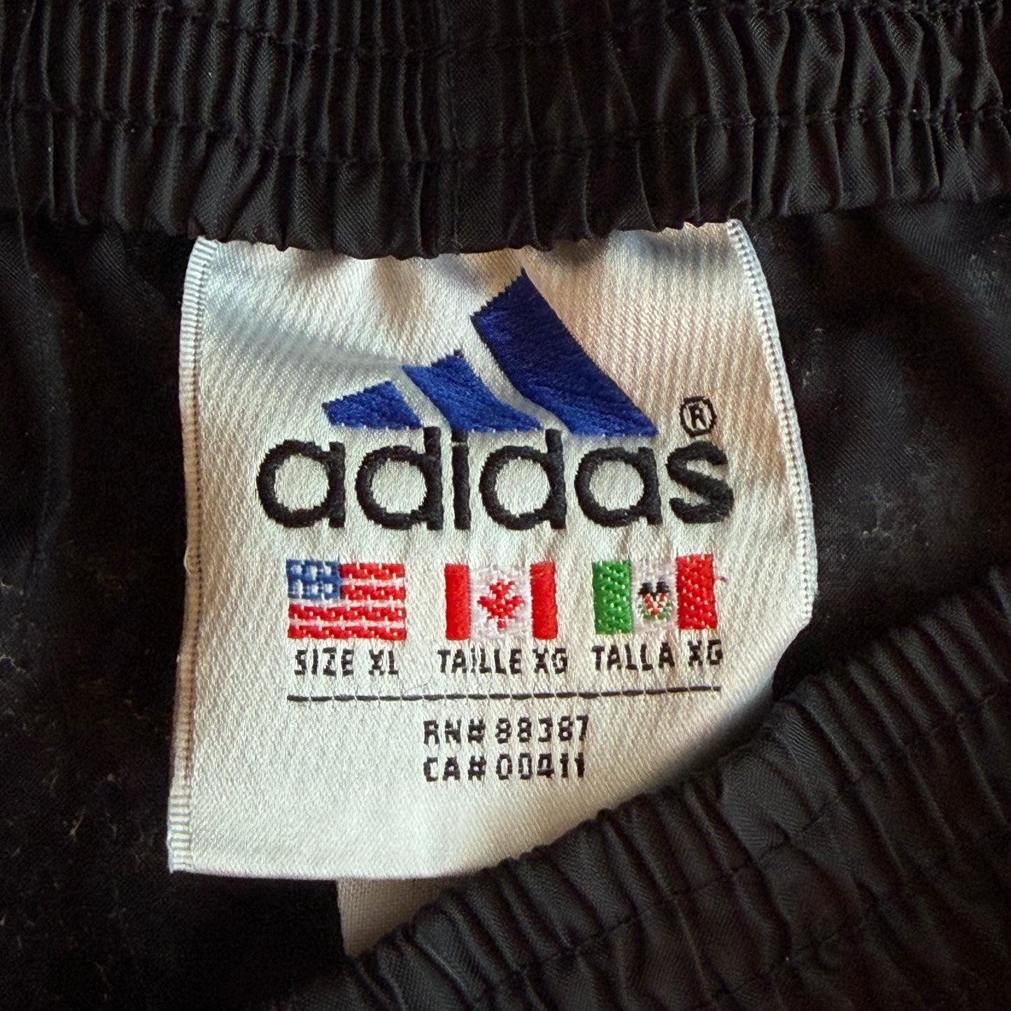Y2K Adidas Three Stripe Popper Track Pants - XL