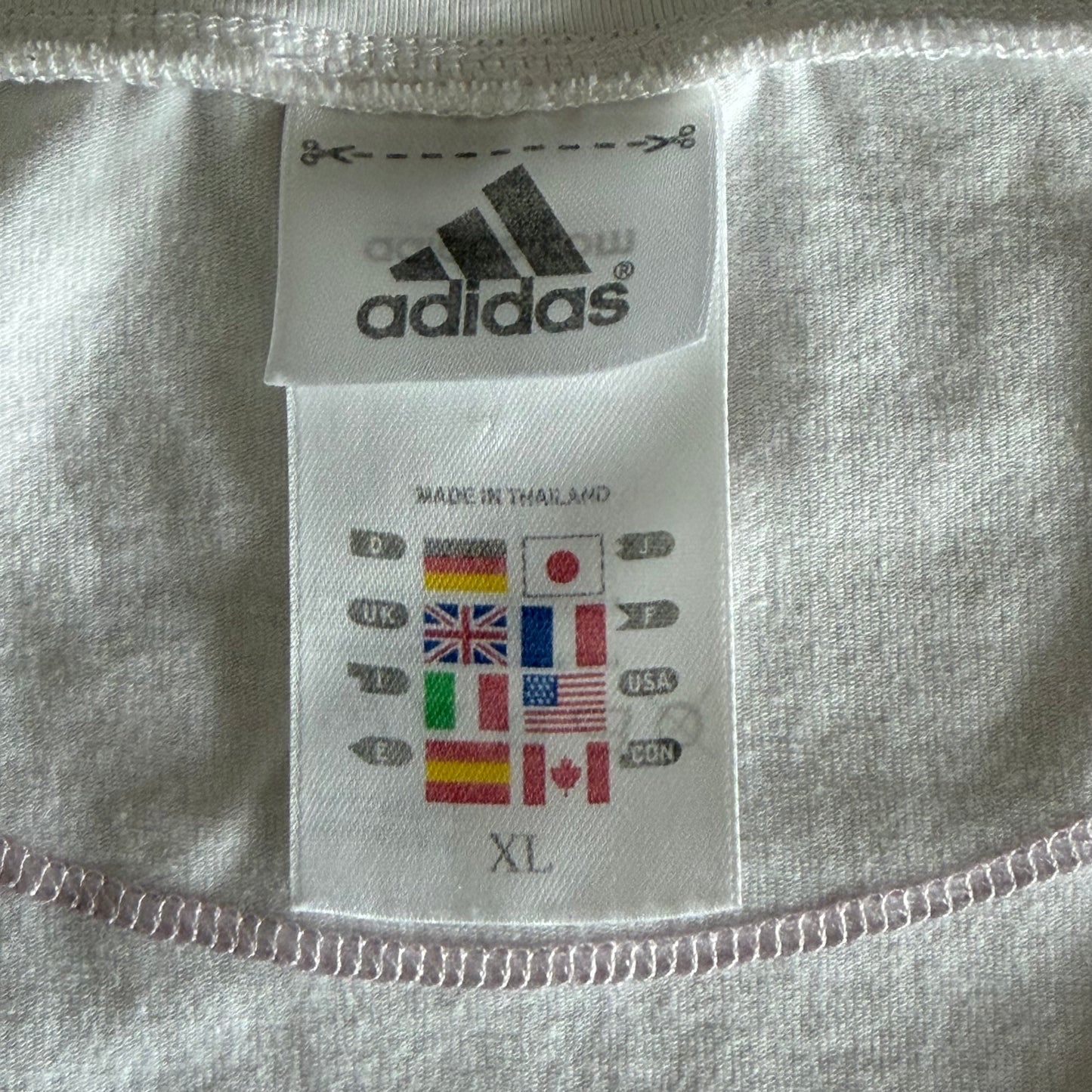 Y2K Adidas Three Stripe Fitted T-Shirt - L