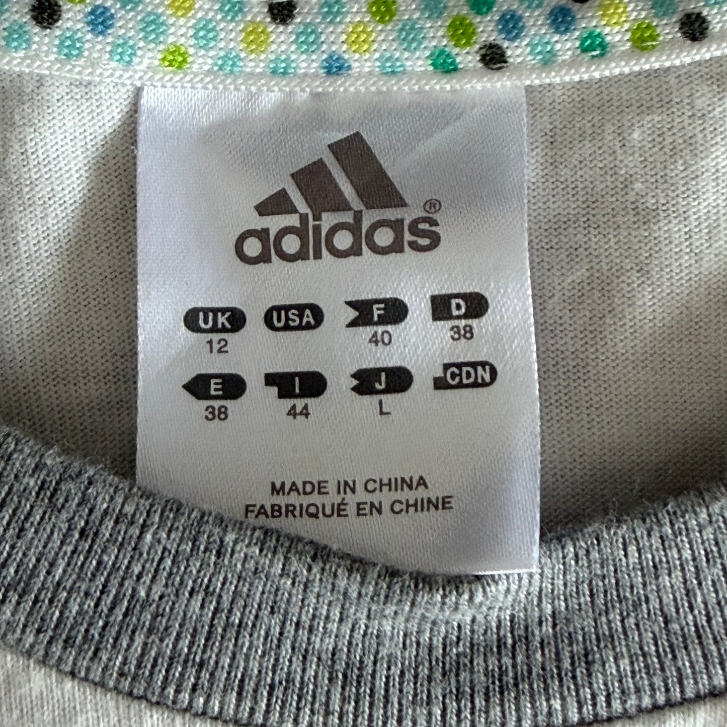 Y2K Adidas Spell Out Raglan Long Sleeve - L