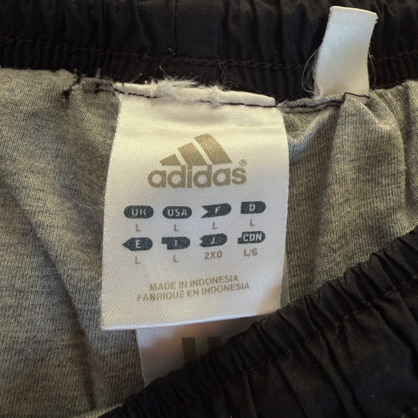 90s Adidas Three Stripe Wide Leg Track Pants - L