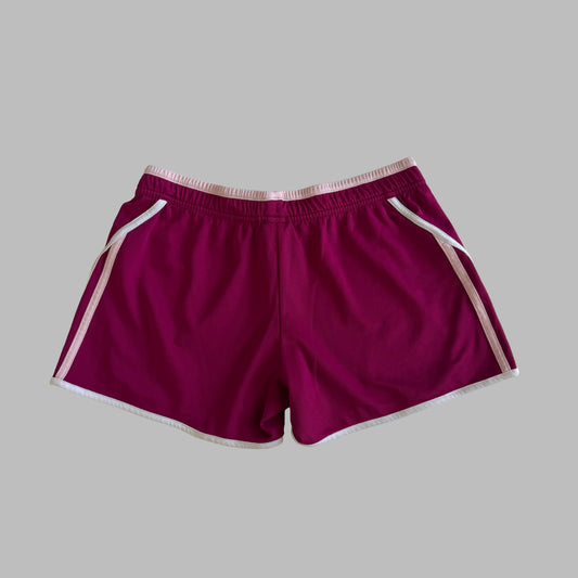 Y2K Adidas Striped Basketball Mini Shorts - M