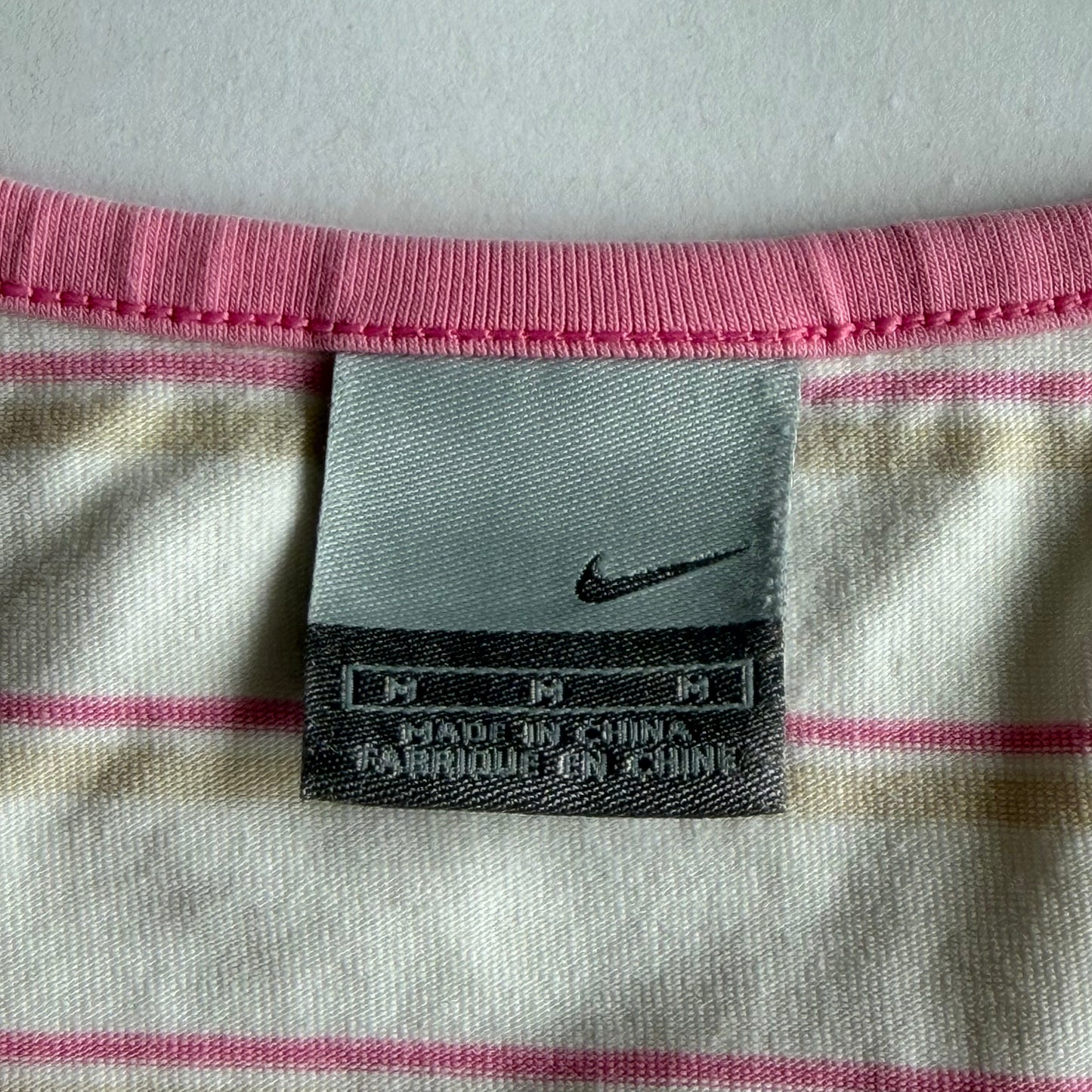 Y2K Nike Striped Baby Tee - M