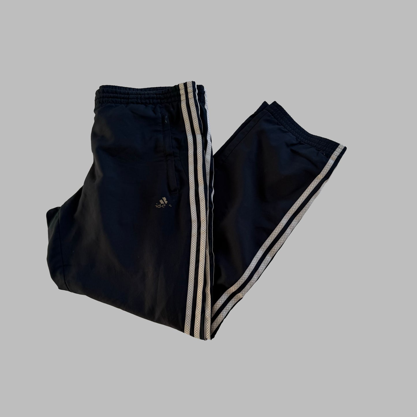Y2K Adidas Three Stripe Straight Leg Track Pants - XL