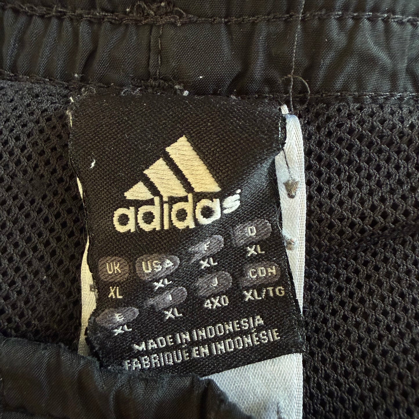 Y2K Adidas Three Stripe Wide Leg Track Pants - XL