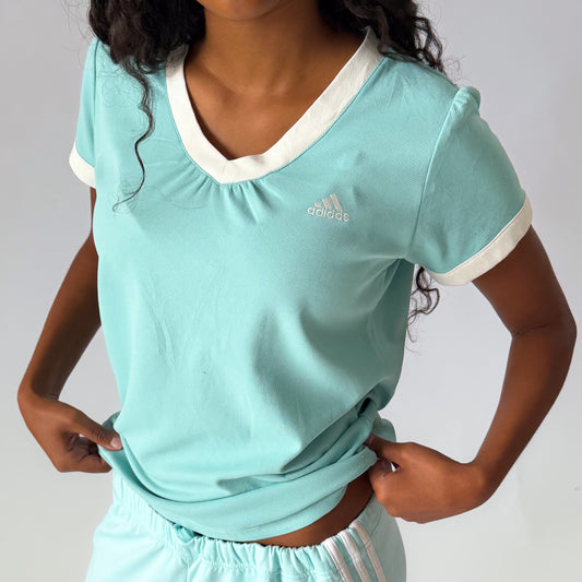 Y2K Adidas Ringer Activewear Top - XL