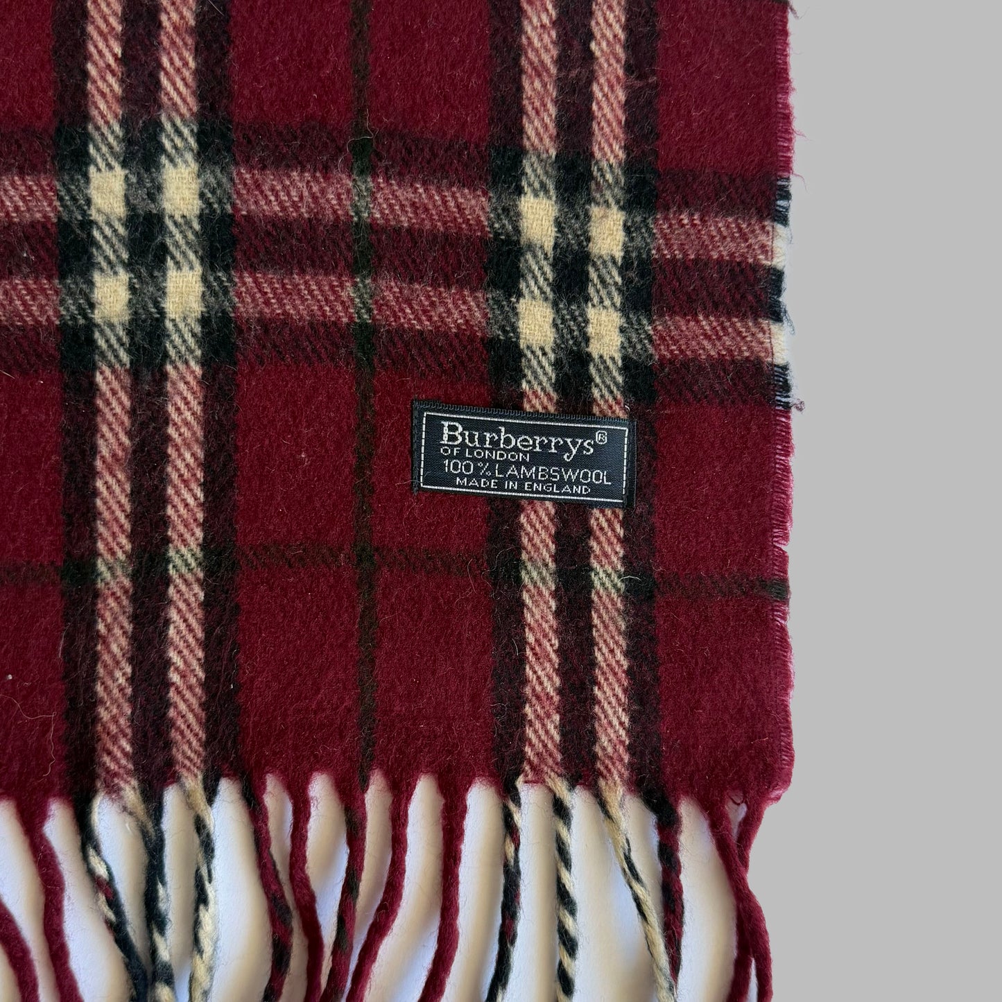 90s Burberry Lambswool Check Scarf