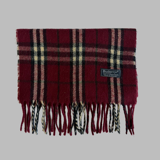90s Burberry Lambswool Check Scarf