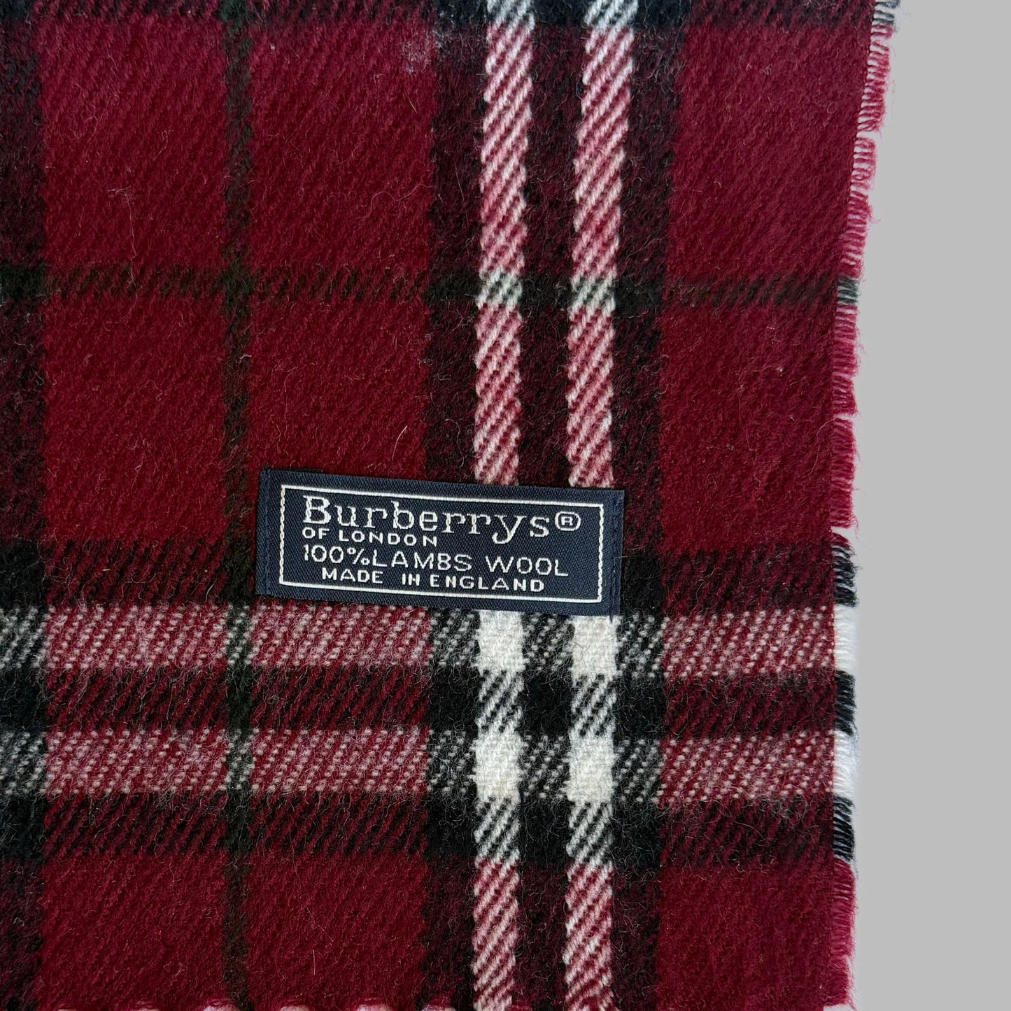 90s Burberry Lambswool Check Scarf
