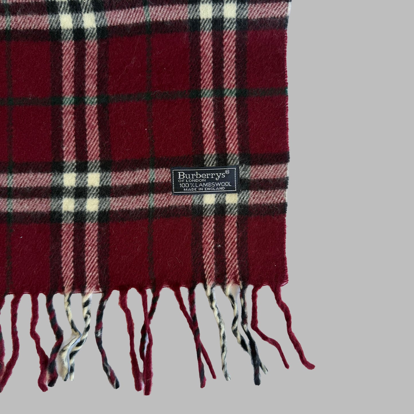 90s Burberry Lambswool Check Scarf