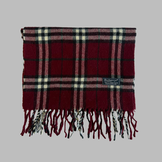 90s Burberry Lambswool Check Scarf