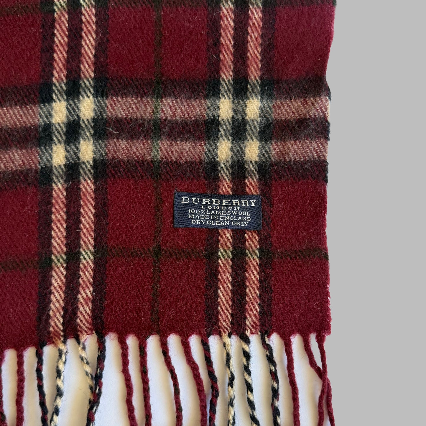 90s Burberry Lambswool Check Scarf