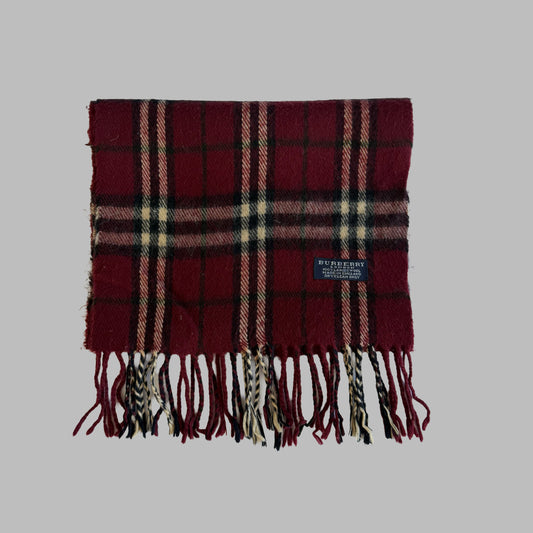 90s Burberry Lambswool Check Scarf