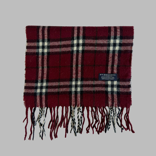 90s Burberry Lambswool Check Scarf