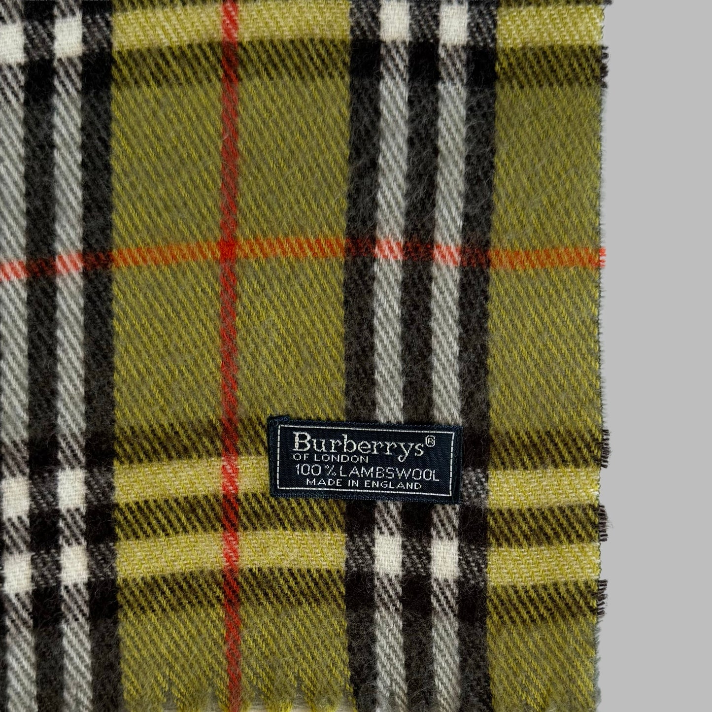 90s Burberry Lambswool Check Scarf