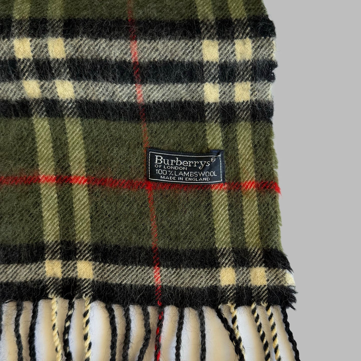 90s Burberry Lambswool Check Scarf