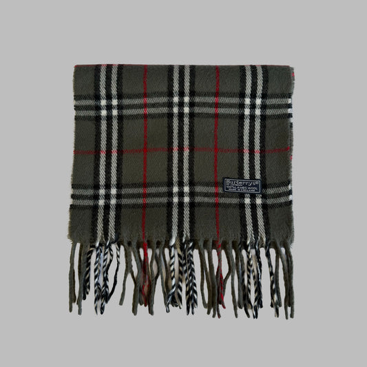 90s Burberry Lambswool Check Scarf