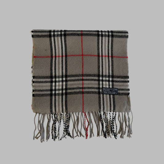 90s Burberry Lambswool Check Scarf