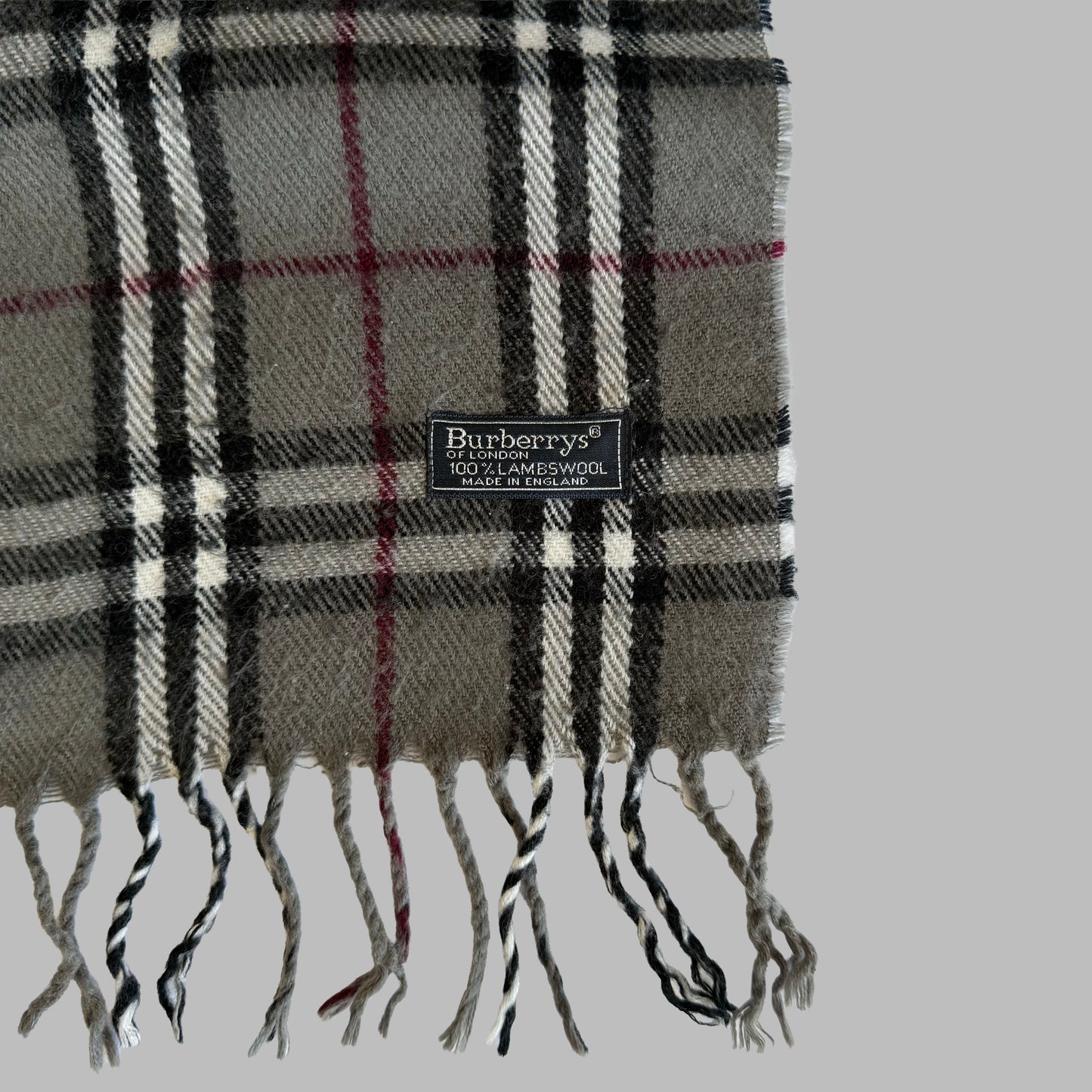 90s Burberry Lambswool Check Scarf