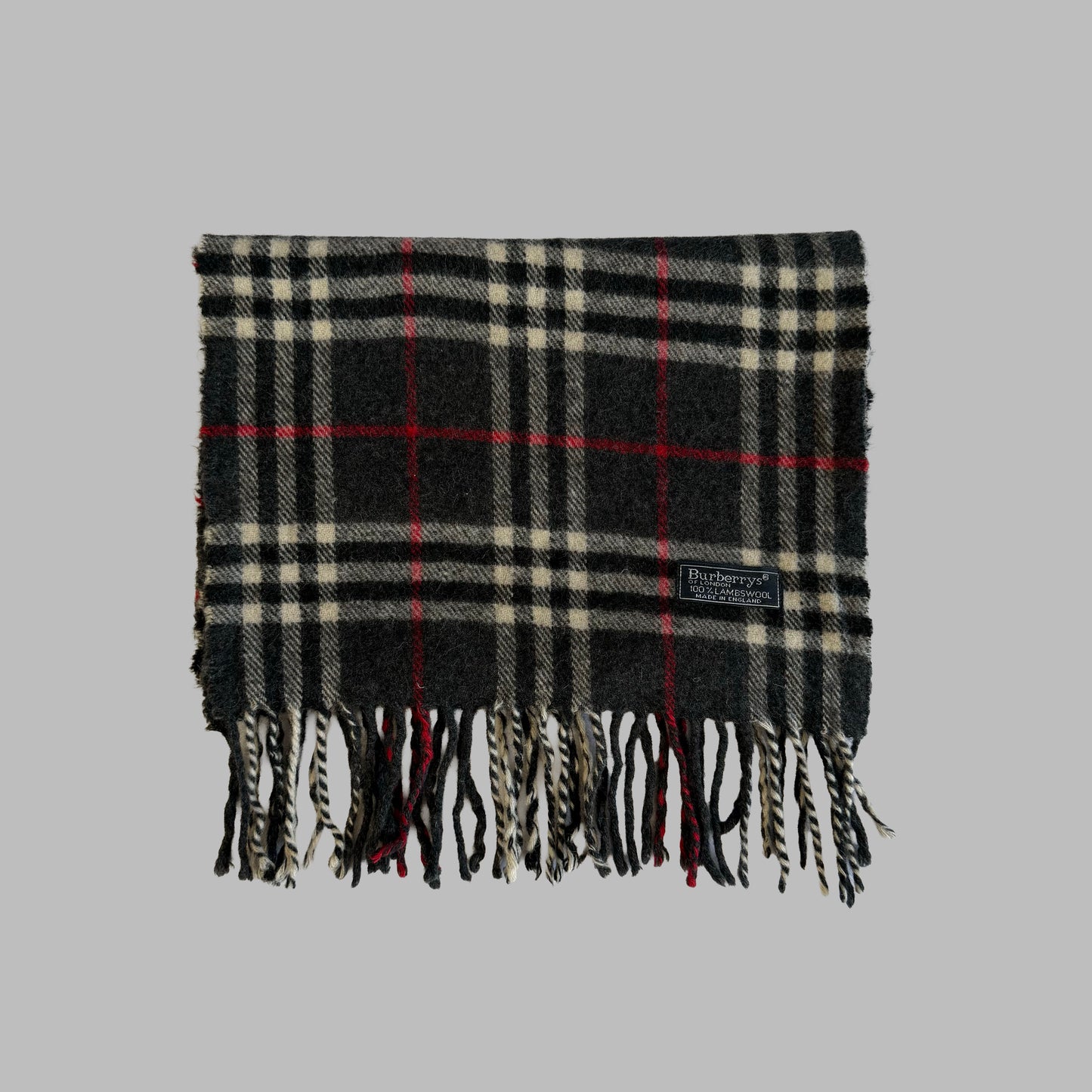 90s Burberry Lambswool Check Scarf