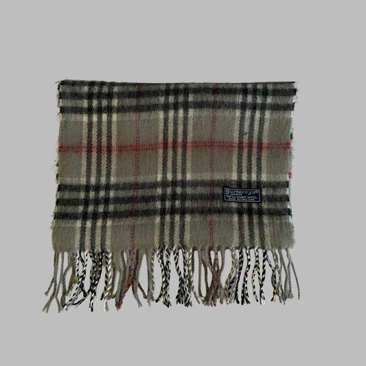 90s Burberry Lambswool Check Scarf