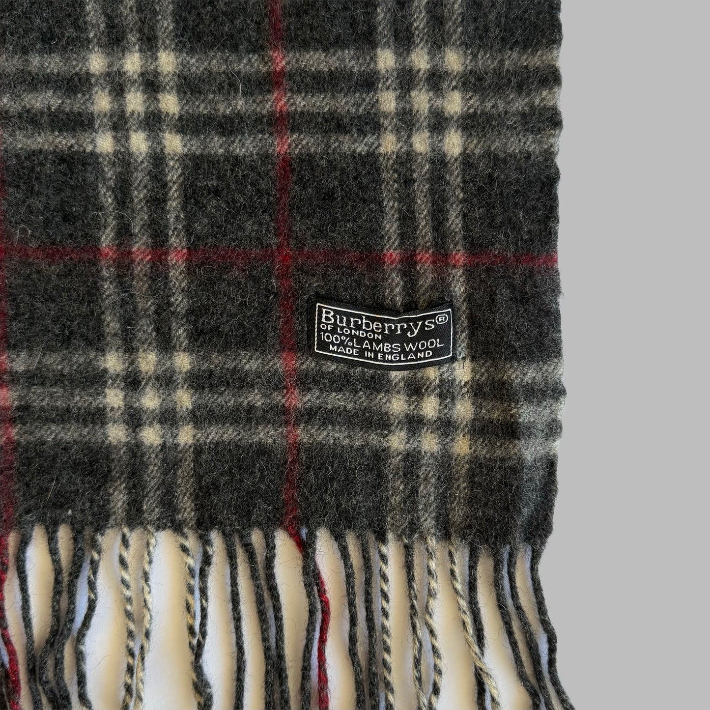 90s Burberry Lambswool Check Scarf