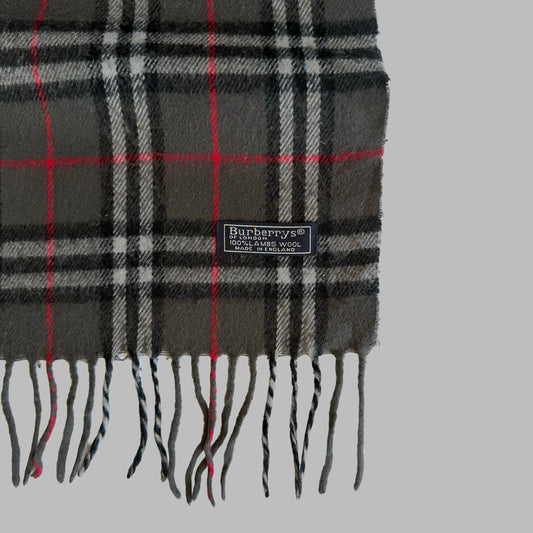 90s Burberry Lambswool Check Scarf
