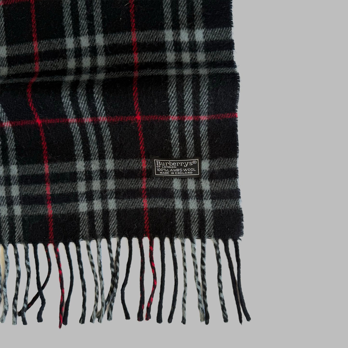 90s Burberry Lambswool Check Scarf