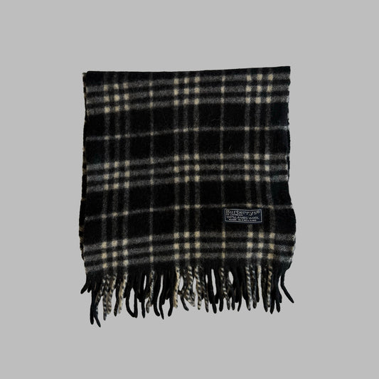 90s Burberry Lambswool Check Scarf