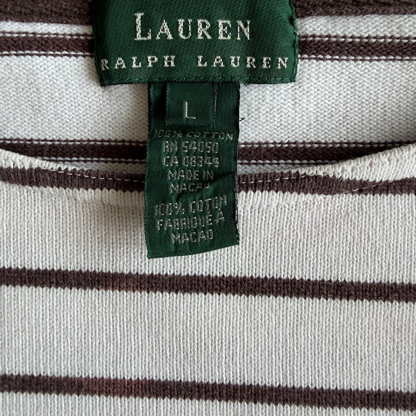 Y2K Polo Ralph Lauren Striped Lightweight Knit - L