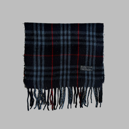 90s Burberry Lambswool Check Scarf