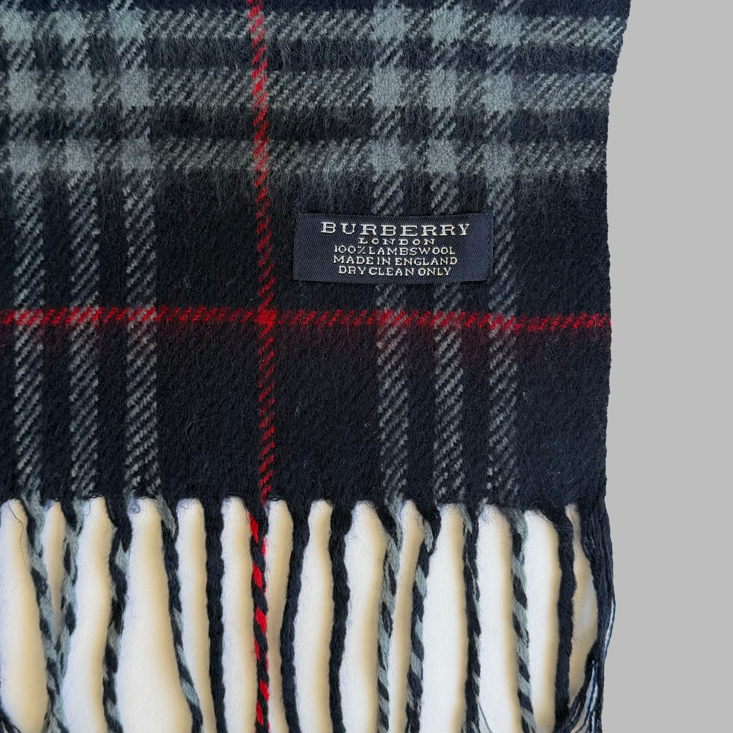 90s Burberry Lambswool Check Scarf