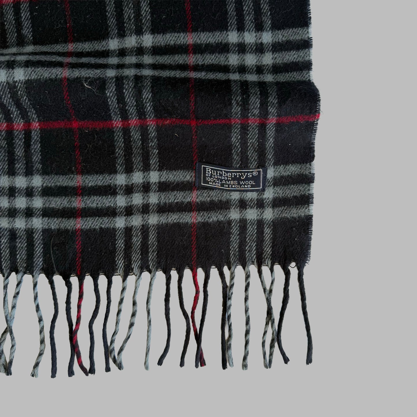 90s Burberry Lambswool Check Scarf