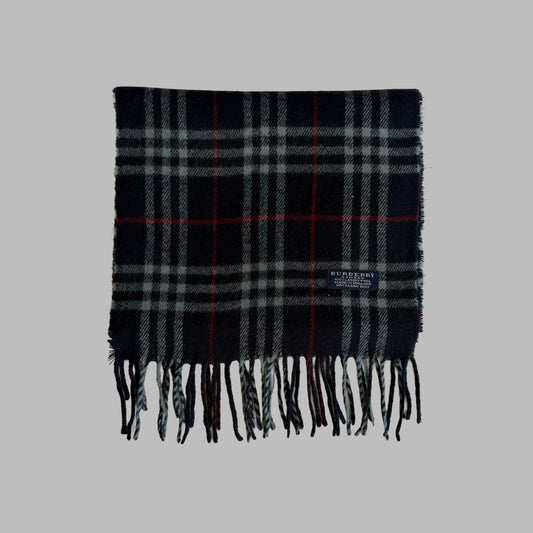90s Burberry Lambswool Check Scarf
