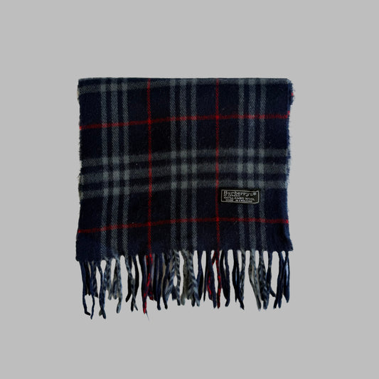 90s Burberry Lambswool Check Scarf