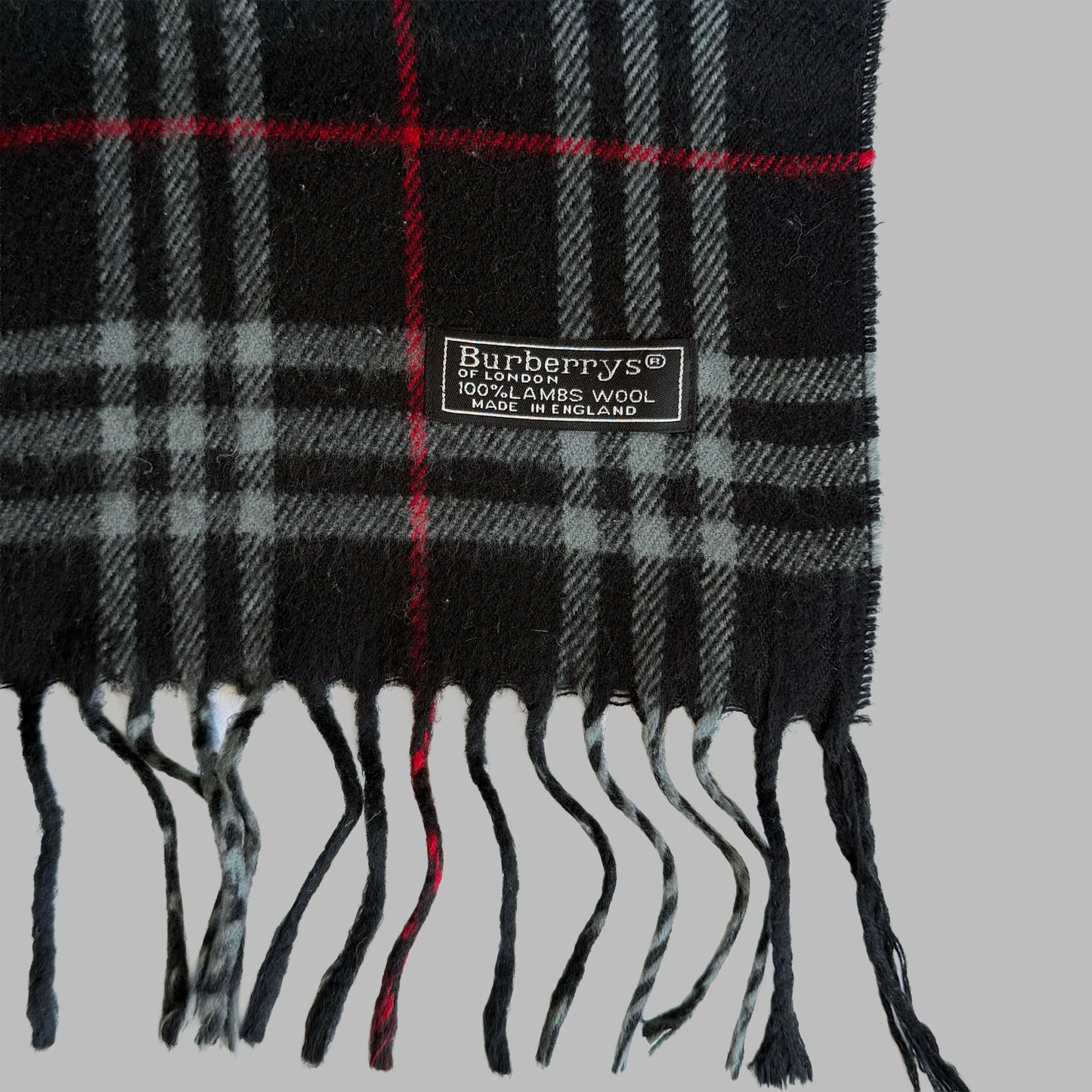 90s Burberry Lambswool Check Scarf