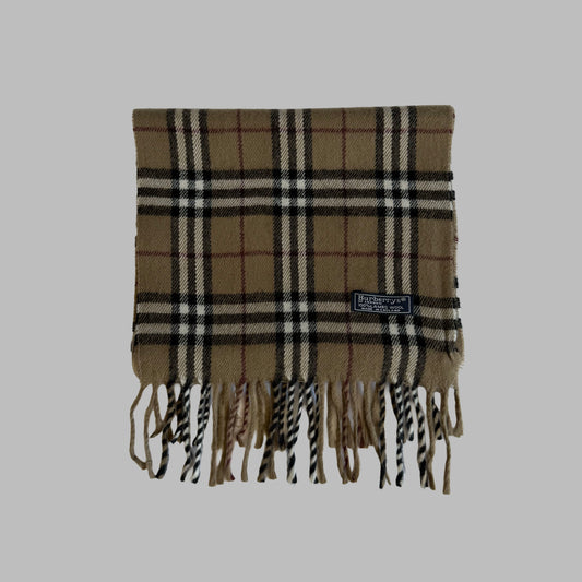 90s Burberry Lambswool Check Scarf