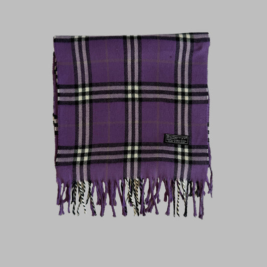 90s Burberry Lambswool Check Scarf